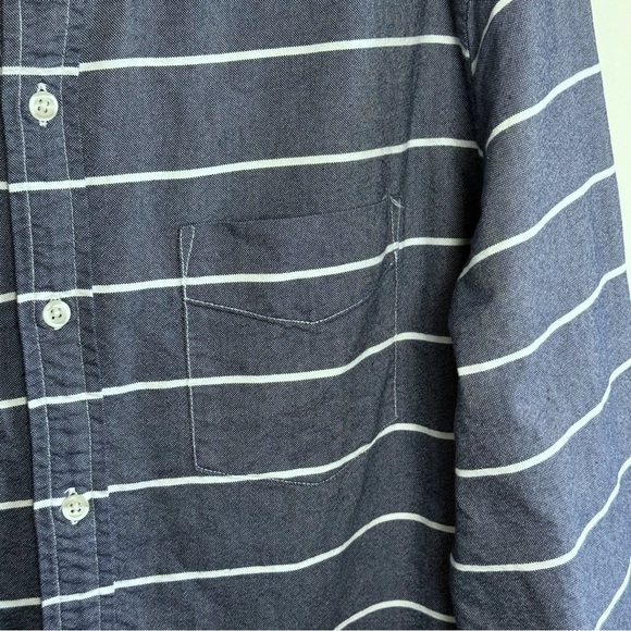 Bonobos Washed Oxford Blue Stripe Shirt Slim Fit Sz Large - Picture 5 of 11